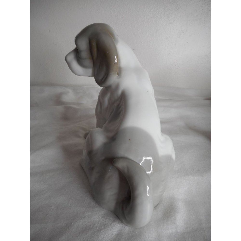 Vintage Lot of 2 KPM German Porcelain dog puppy figurines Grey White Estate Find - Picture 5 of 12
